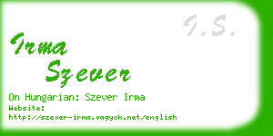 irma szever business card